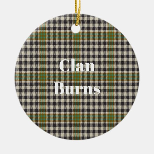 Clan Burns Karo Tartan Keramik Ornament (Vorne)