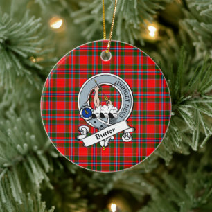 Clan Butter Abzeichen Tartan Kariert Keramik Ornament