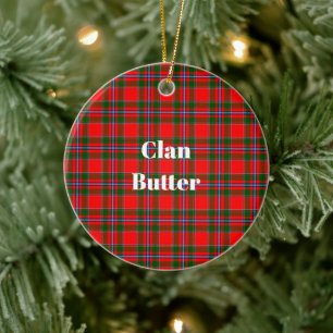 Clan Butter Karo Tartan Keramik Ornament