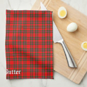 Clan Butter Tartan Personalisiert Geschirrtuch (Viertel Falte)