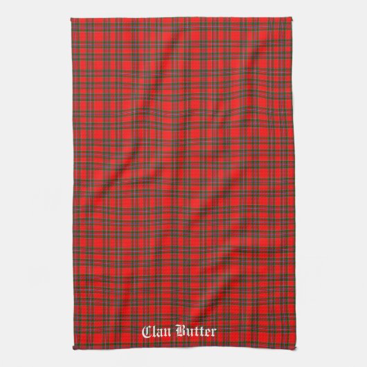 Clan Butter Tartan Personalisiert Geschirrtuch (Vertikal)