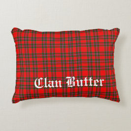 Clan Butter Tartan und benutzerdefinierter Text Dekokissen