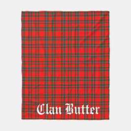 Clan Butter Tartan und benutzerdefinierter Text Fleecedecke