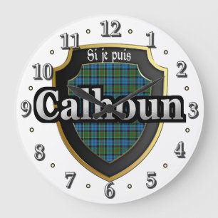 Clan Calhoun Tartan Scottish Dream Clock Große Wanduhr