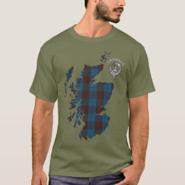 Clan Cameron Jagd Tartan Karte & Wappen T-Shirt