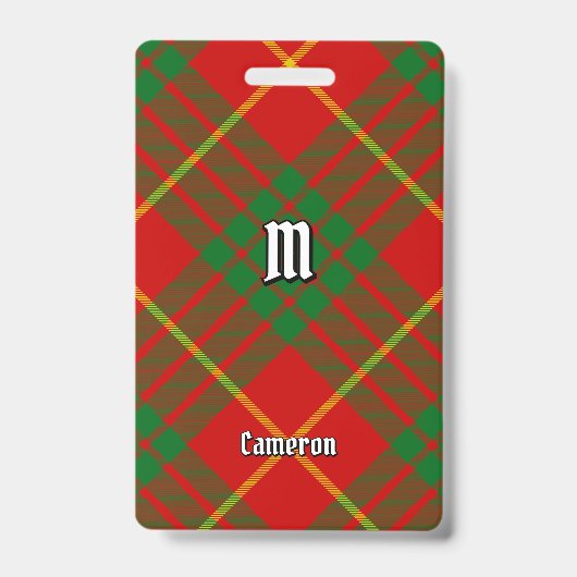Clan Cameron Tartan Ausweis (Vorderseite)