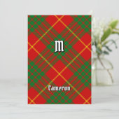 Clan Cameron Tartan Einladung (Stehend Vorderseite)