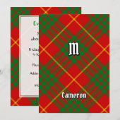Clan Cameron Tartan Einladung (Vorne/Hinten)
