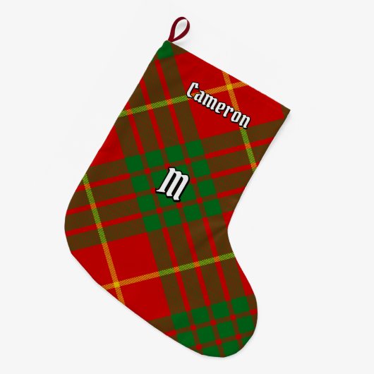 Clan Cameron Tartan Großer Weihnachtsstrumpf (Vorderansicht (hängend))