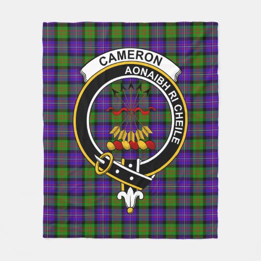 Clan Cameron Tartan Kariert Fleecedecke (Vorderseite)
