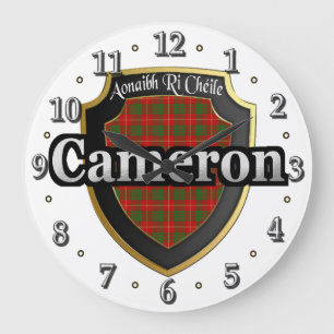 Clan Cameron Tartan Scottish Dream Clock Große Wanduhr