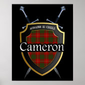 Clan Cameron Tartan Scottish Shield & Schwerter Poster (Vorne)