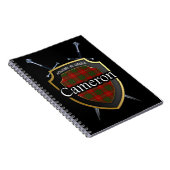 Clan Cameron Tartan Shield & Schwerter Notizblock (Rechte Seite)