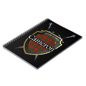 Clan Cameron Tartan Shield & Schwerter Notizblock (Linke Seite)