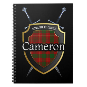 Clan Cameron Tartan Shield & Schwerter Notizblock
