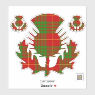 Clan Cameron Tartan Thistle Aufkleber