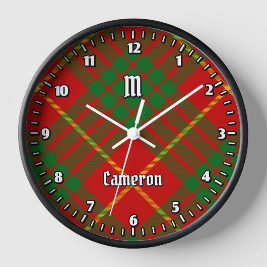 Clan Cameron Tartan Uhr (Vorderseite)