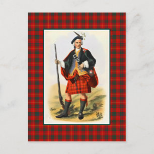 Clan Cameron Vintage-Illustration Tartan-Rahmen Postkarte