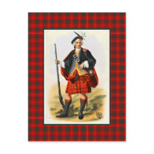 Clan Cameron Vintage-Illustration Tartan-Rahmen