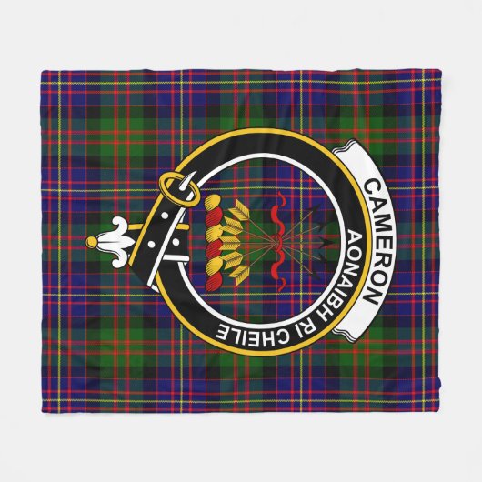 Clan Cameron von Erracht Moderner Tartan Kariert Fleecedecke (Vorderseite (Horizontal))