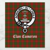 Clan Cameron Wappen Abzeichen individuell anpassba Weinetikett (Einzelnes Label)