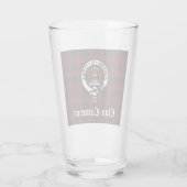Clan Cameron Wappen Abzeichen & Tartan Glas (Rückseite)