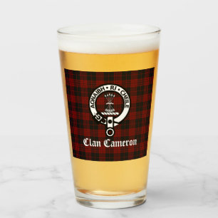 Clan Cameron Wappen Abzeichen & Tartan Glas