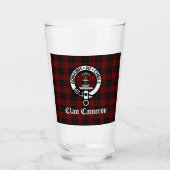 Clan Cameron Wappen Abzeichen & Tartan Glas (Vorderseite)