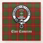 Clan Cameron Wappen Abzeichen & Tartan individuell Glasuntersetzer (Vorderseite)