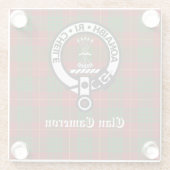 Clan Cameron Wappen Abzeichen & Tartan individuell Glasuntersetzer (Rückseite)