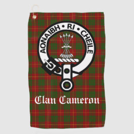 Clan Cameron Wappen Abzeichen & Tartan individuell Golfhandtuch