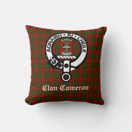Clan Cameron Wappen Abzeichen & Tartan individuell Kissen