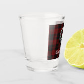Clan Cameron Wappen Abzeichen & Tartan Schnapsglas (Links)