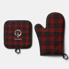 Clan Cameron Wappen Abzeichen und Tartan Ofenhandschuh & Topflappen-Set