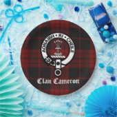 Clan Cameron Wappen Abzeichen und Tartan Pappteller (Party)