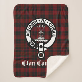 Clan Cameron Wappen Abzeichen und Tartan Sherpadecke