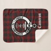 Clan Cameron Wappen Abzeichen und Tartan Sherpadecke (Vorderseite (Horizontal))