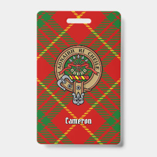 Clan Cameron-Wappen auf Tartan Ausweis