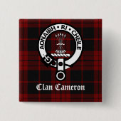 Clan Cameron Wappen & Tartan Button (Vorderseite)