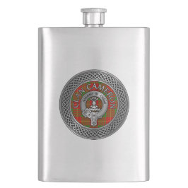 Clan Cameron Wappen & Tartan Knot Flask Flachmann