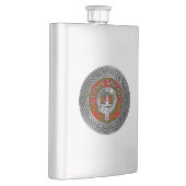 Clan Cameron Wappen & Tartan Knot Flask Flachmann (Rechts)