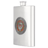 Clan Cameron Wappen & Tartan Knot Flask Flachmann (Links)