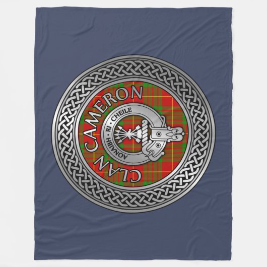 Clan Cameron Wappen & Tartan Knot Fleece Blanket (Vorderseite)
