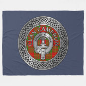Clan Cameron Wappen & Tartan Knot Fleece Blanket (Vorderseite (Horizontal))