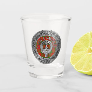 Clan Cameron Wappen & Tartan Knot Shot Glass Schnapsglas