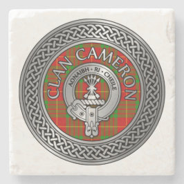 Clan Cameron Wappen & Tartan Knot Stone Untersetze Steinuntersetzer