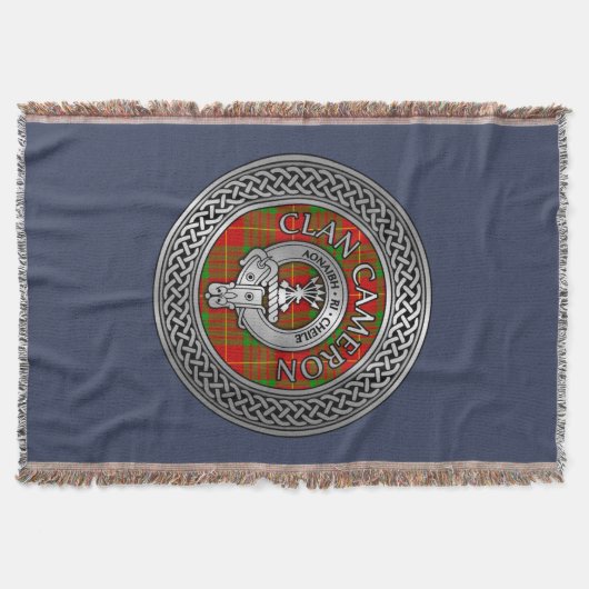 Clan Cameron Wappen & Tartan Knot Throw Blanket Decke (Vorderseite)