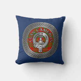 Clan Cameron Wappen & Tartan Knot Throw Pillow Kissen