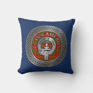 Clan Cameron Wappen & Tartan Knot Throw Pillow Kissen