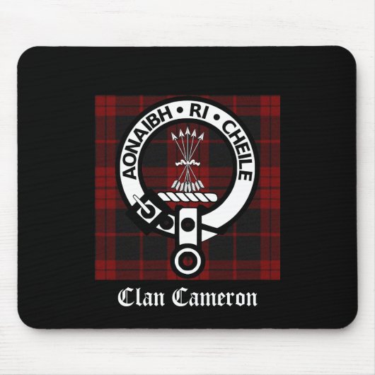 Clan Cameron Wappen & Tartan Mousepad (Vorne)